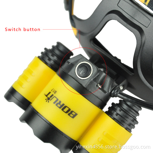 Boruit High Power B17 Zoomable LED Headlamp Cree L2 4*AA Battery Power Supply